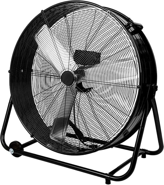 Bestronair 30 Inch High Velocity Drum Fan, 11000CFM Heavy Duty Industrial Floor Fan for Garage, 360Â° Tilt Metal Shop Fans with 3 Speeds for Warehouse, Factory, Commercial, Basement, Workshop, Gym
