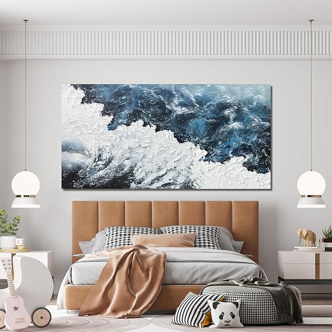 Canvas Wall Art Decor Large Blue White Wall Art Prints Abstract Canvas Wall