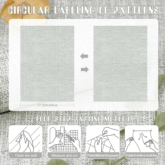 Amiya Grasscloth Grey Wallpaper Peel and Stick Faux Fabric Linen Contact Paper