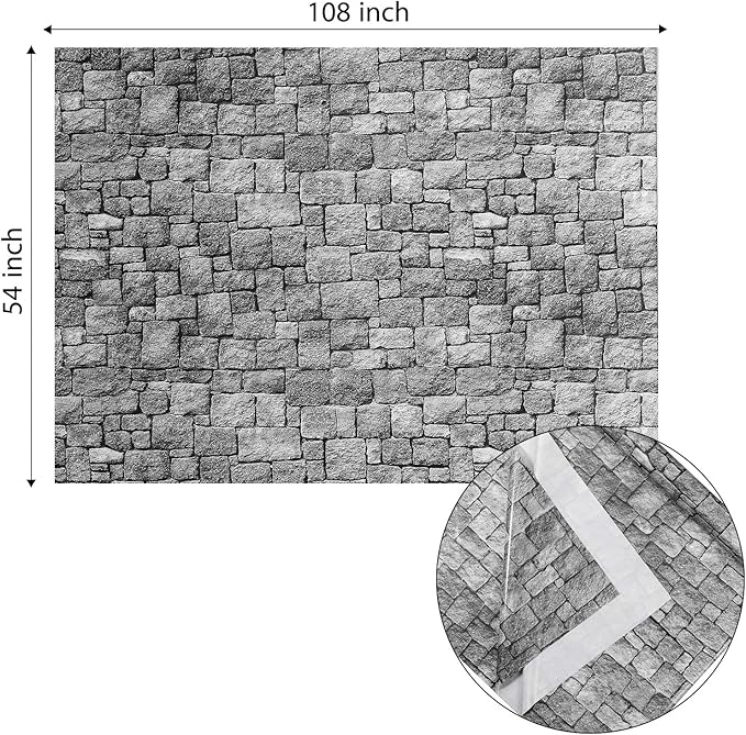 Chuangdi 2pcs 4.5 x 9 Feet Brick Wallpaper Peel and Stick Backdrop Tablecloth