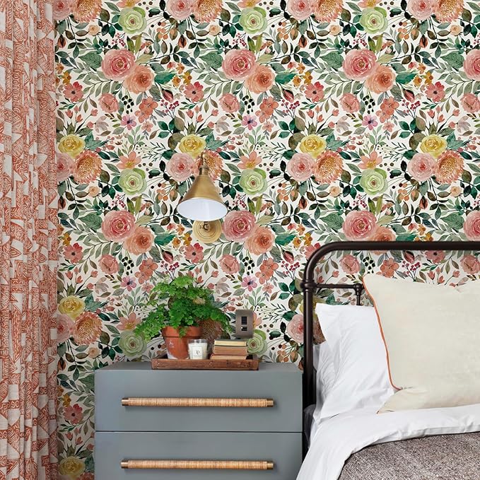 Floral Pattern Self-Adhesive Contact Paper, Oil and Water Resistant Drawer