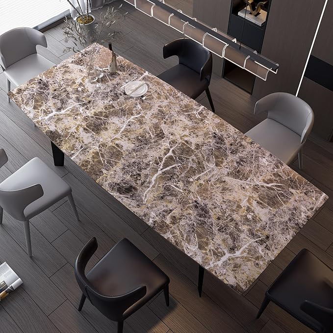 BAYYA Extra Wide Marble Granite Peel and Stick Wallpaper Brown Thicken
