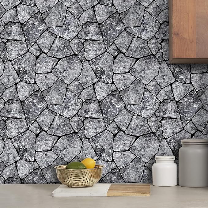 COMSTICKC 3D Faux Stone Wall Panel Peel and Stick Wall Tiles, Ultra-Light Thin