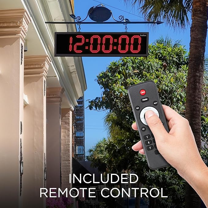 Ivation Oversized 36" Outdoor Waterproof Digital Clock, Auto Time Sync