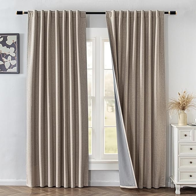 IGEMAEVE Blackout Curtains 84 Inch Length 2 Panels Set, 100% Black Out Curtains