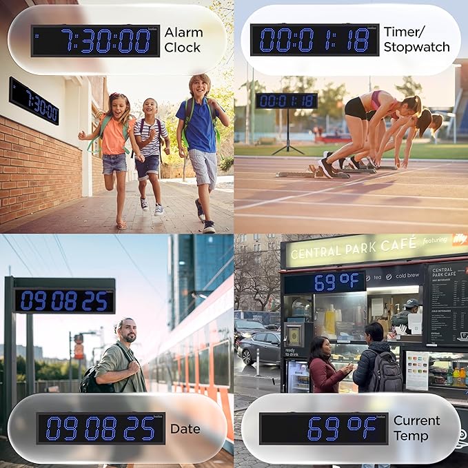 Ivation Oversized 48" Outdoor Waterproof Digital Clock, Auto Time Sync