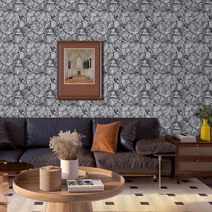 COMSTICKC 3D Faux Stone Wall Panel Peel and Stick Wall Tiles, Ultra-Light Thin
