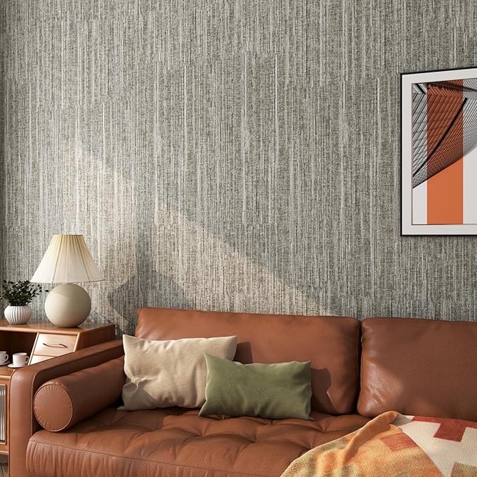FunStick 16"x240" Vintage Textured Brown Taupe Wallpaper Peel and Stick