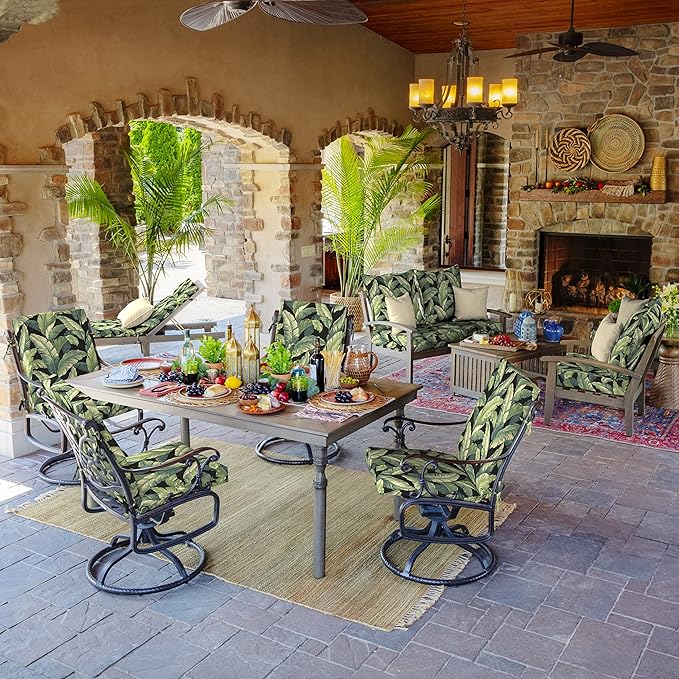 Arden 2-Pack Outdoor Patio Dining Chair Cushion, 20x44, Rain-Proof Seat Pad, Fade-Resistant Outdoor Cushion Onyx Cebu