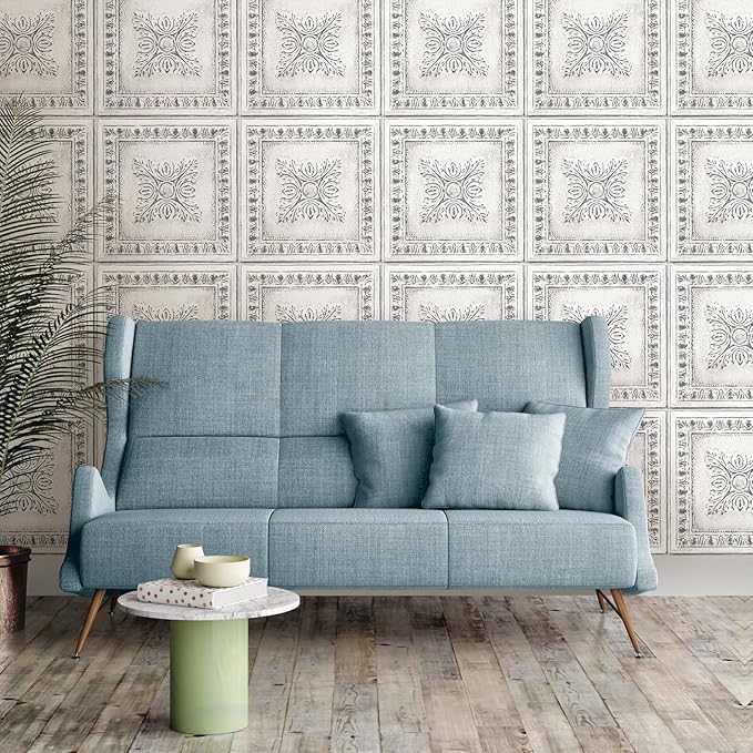 NuWallpaper NU2495 Reclaimed Tin Peel & Stick Wallpaper