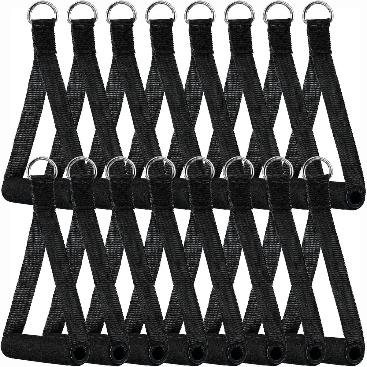 Sumind Gym Exercise Handles - 16 Pcs Heavy-Duty Cable Machine Attachments for Home Workouts