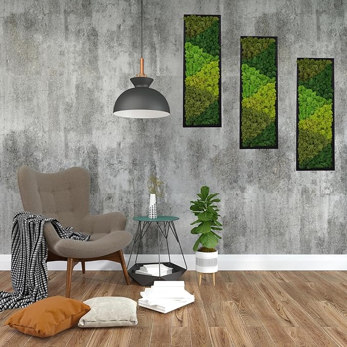 yersiz Large Moss Pattern Wall Art, Real Moss Wall Art