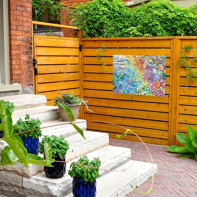 Outdoor Canvas Art - Michael David Ward 'River Rocks' Wall Art for Outdoor Spaces, Patios, or Gardens by Trademark Fine Art