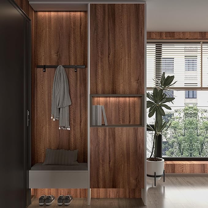 Walnut Wood Contact Paper 16x591 inch Dark Brown Wood Grain Wallpaper Peel and