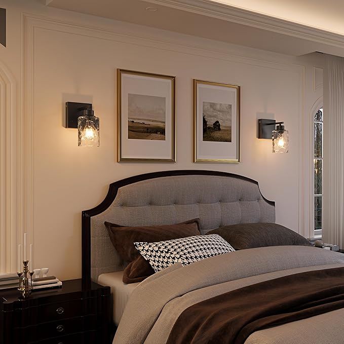 Rayogale Battery Operated Wall Sconce Set of 2, Easy Install Dimmable