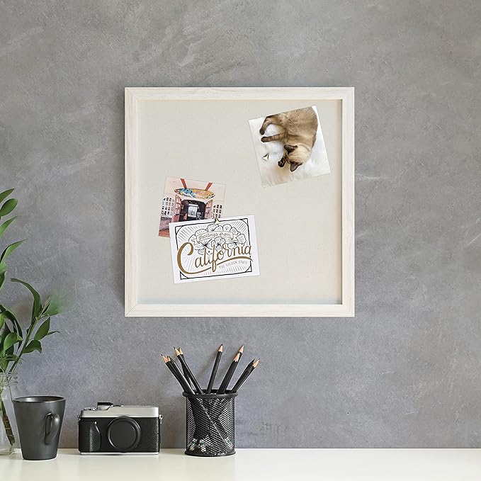 U Brands Rustic Linen Bulletin Board, Industrial Grade Pinning Surface