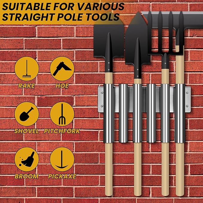 MorningRo Shovel Holder for Truck Garden Tool Holding Rack Tool Box Mount for Rakes Snow Shovels Hoes