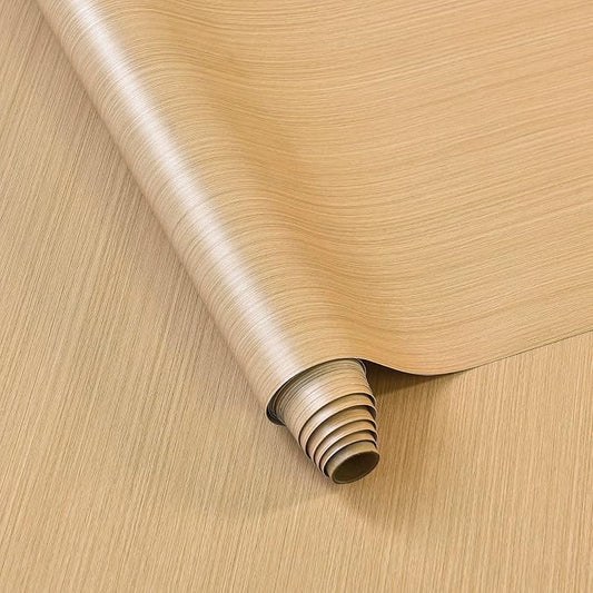 BOMENG Light Brown Wood Contact Paper Thick Oak Wood Wallpaper Peel and Stick