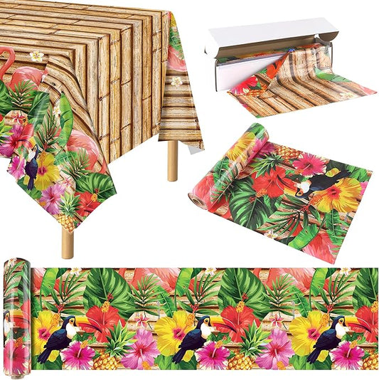 Kochorie 100 Ft X 54 Inch Hawaiian Luau Party Tablecloth Roll