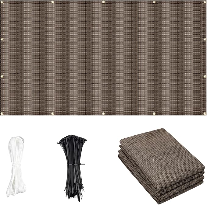 Cool Area Sun Shade Cloth with Grommets 11Ã11 FT Shade Panel Shade Tarp Screen Fabic for Outdoor Patio Pergola Cover Deck Garden, Brown (Customized)