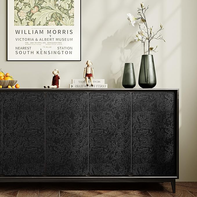 Abyssaly Black Textured Peel and Stick Wallpaper