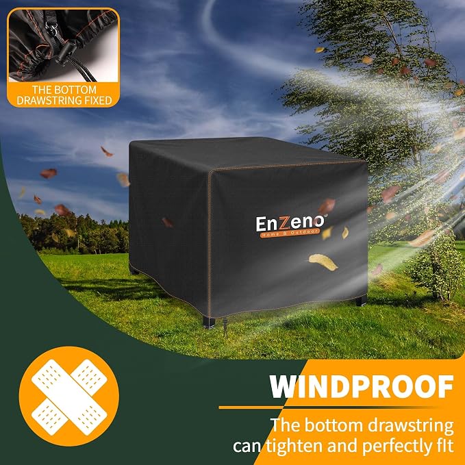 Enzeno Fire Pit Cover Square,Outdoor Firepit Cover Waterproof,Oxford Cloth Patio Fire Table Cover for Outdoor Fire Pit,Fits 35-37 inch Gas Firepit covers(37"L x 37"W x 24"H)