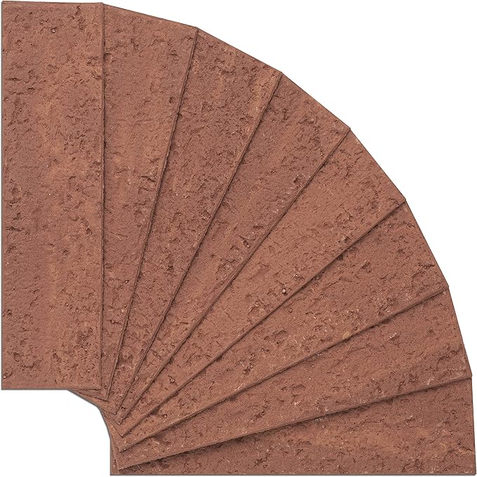 100 Red Faux Brick Wall Tiles, Inorganic Minerals, 3D Thin Brick Veneers