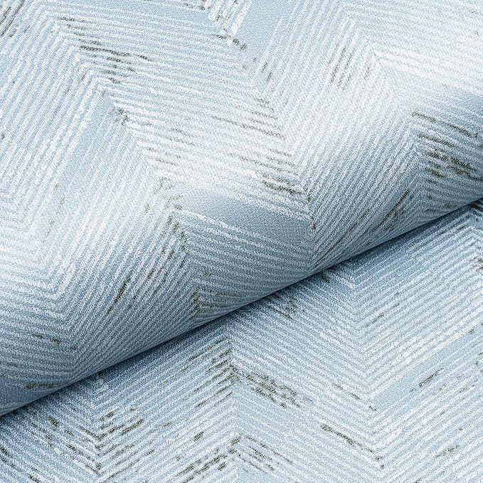 Livelynine 15.8x394 Blue Fabric Peel and Stick Wallpaper