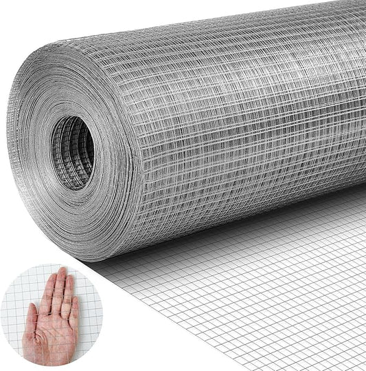 Tatuo Hardware Cloth 1/2 Inch 36in x 200ft Hot Dip Galvanized After Welded Cage Mesh Rolls 21 Gauge Metal Chicken Wire Roll Wire Fencing Poultry Netting for Raised Garden Rodent Animals