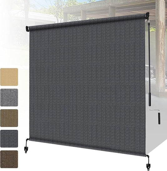 Shade&Beyond Custom Size Outdoor Roller Shades Cordless Patio Roll Up Blinds