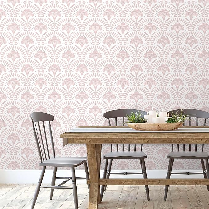 Timeet 17.7 in × 78.7 in Boho Peel and Stick Wallpaper Pink Floral Contact