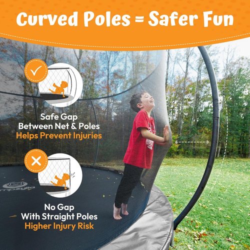 Jumpzylla Trampoline - Outdoor Recreational Trampoline with Enclosure & Ladder | 8FT to 16FT, ASTM Approved, Anti-Rust Frame