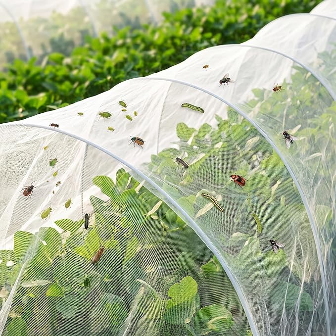 Zonon Mosquito Netting Garden Insect Mesh Netting Garden Patio Mesh Screen Net Fly Insect Bug Bird Net Barrier for Patio Balcony Porch Gazebo Vegetables Fruits Plant Protection(9.84 x 13.12 ft,White)