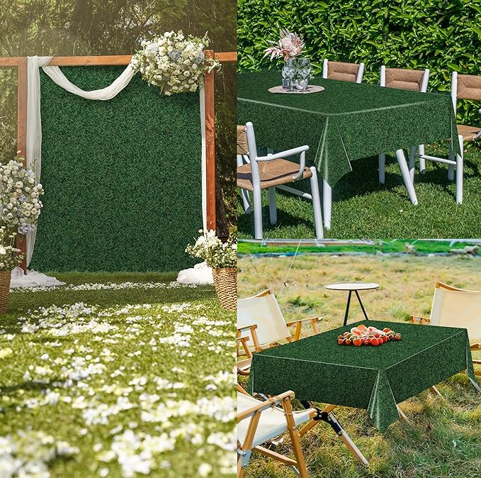 Kochorie 54 Inch x 100 Ft Grass Plastic Table Cloth Roll Disposable Waterproof