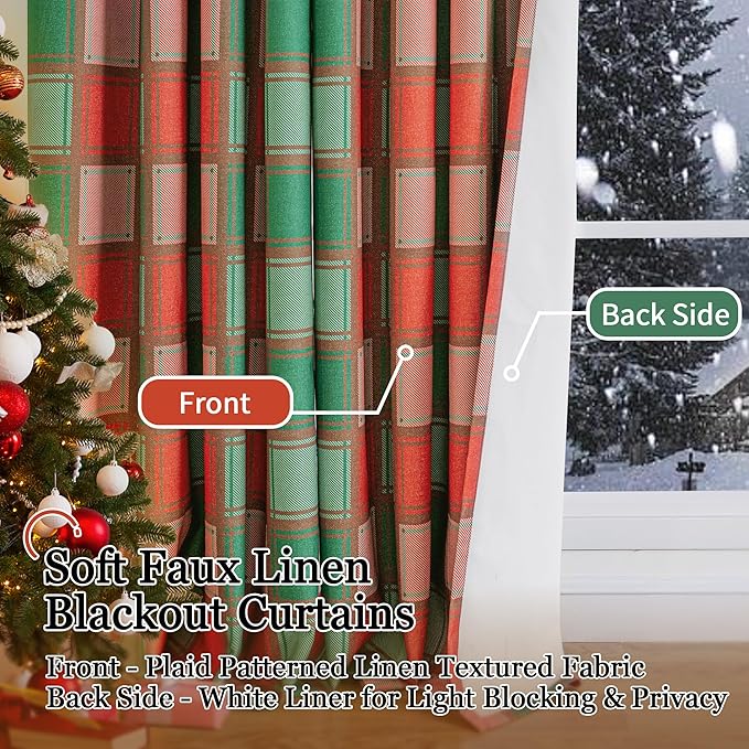 Lajode Red and Green Curtains for Living Room