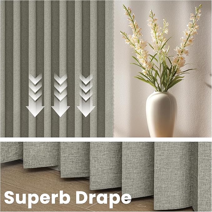 AJAZZ Blackout Accordion Door Curtain 98"x84" Grey