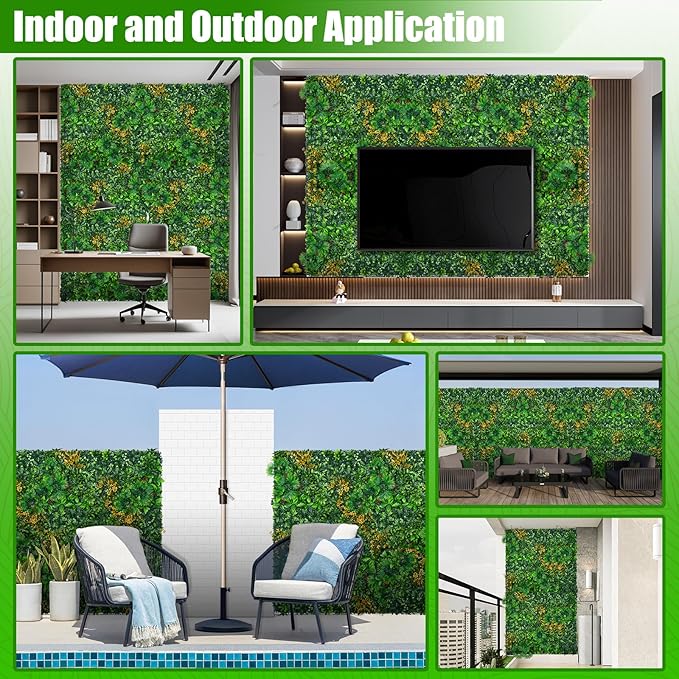 Grass Wall Panels, UV-Anti Faux Greenery Plant Boxwood Panels