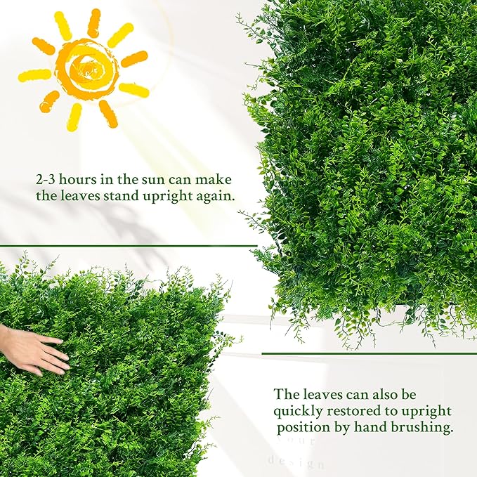 ODTORY Artificial Plants Hedge Wall Panels：54x120 Inch UV-Anti Greenery Boxwood