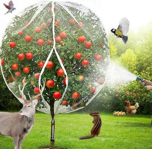 Fruit Tree Netting with Drawstring & Zipper - 3 Pack 6x7.2 FT - Reusable Plant Protection Bag, Heavy Duty PE Mesh Cover for Blueberry Bushes - Blocks Birds/Deer/Squirrels