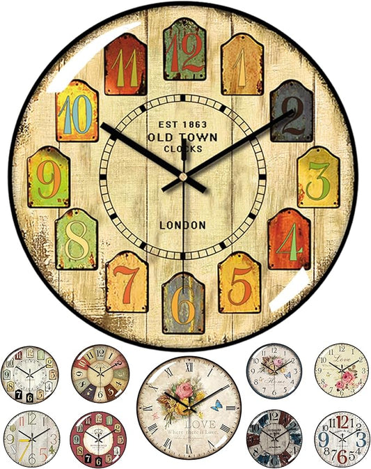 Decorative Wall Clocks Batterys Operated, Retro Wall Clock
