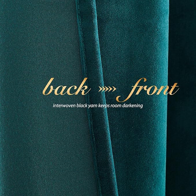 NICETOWN Thick Teal Velvet Curtains