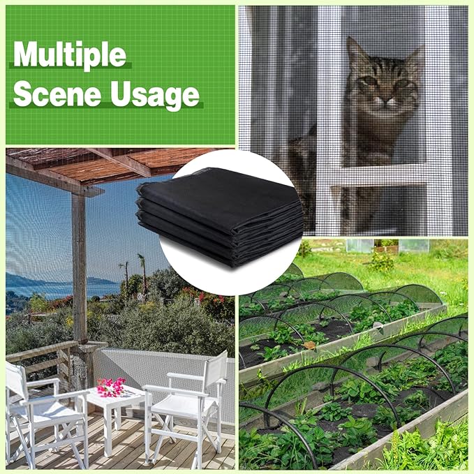 ANPHSIN Stronger Garden Mesh Netting - 10 x 33 ft PP Nanocomposite Bird Net Barrier, Mosquito Netting Screen for Outdoor Plants Vegetables Patios Balconies Terraces, Shading Rate 33% (Black)