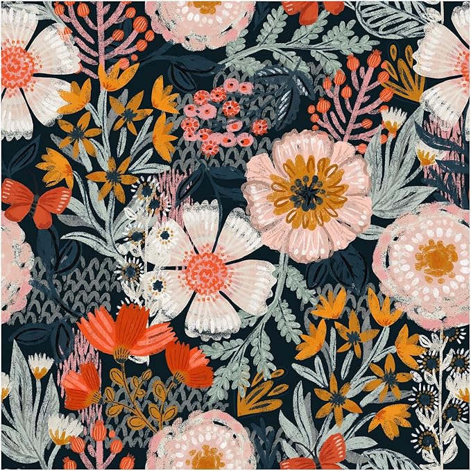HAOKHOME Boho Peel and Stick Wallpaper Floral Wall Paper Removable