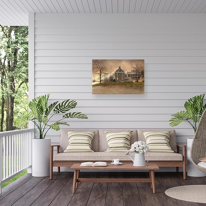 Outdoor Canvas Art - Ray Hendershot 'EARLY ONE MORNING' Wall Art for Outdoor Spaces, Patios, or Gardens by Trademark Fine Art