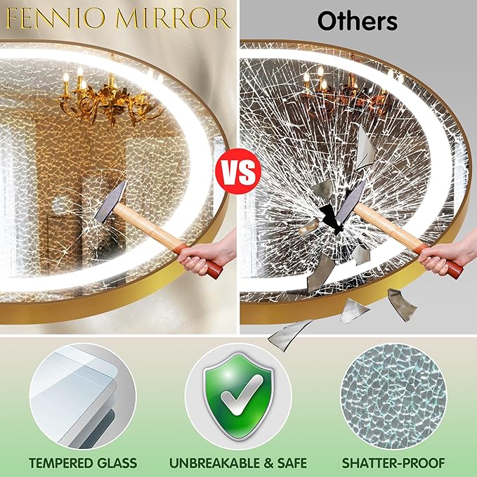 FENNIO 70" x 32" Large Luxury Wall Mounted Mirror