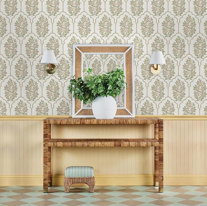NuWallpaper x Society Social Floral Bazaar Ochre Peel and Stick Wallpaper