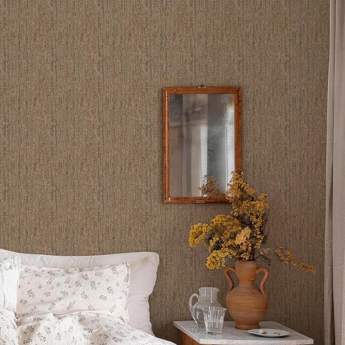 JiffDiff Woven Wallpaper Peel and Stick 17.3" x 400" Colorful Paint Grasscloth
