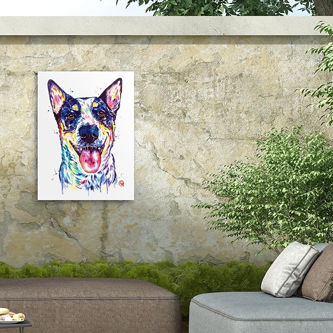 Outdoor Canvas Art - Lisa Whitehouse 'Australian Cattle Dog' Wall Art for Outdoor Spaces, Patios, or Gardens by Trademark Fine Art