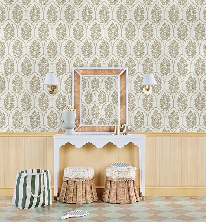 NuWallpaper x Society Social Floral Bazaar Ochre Peel and Stick Wallpaper