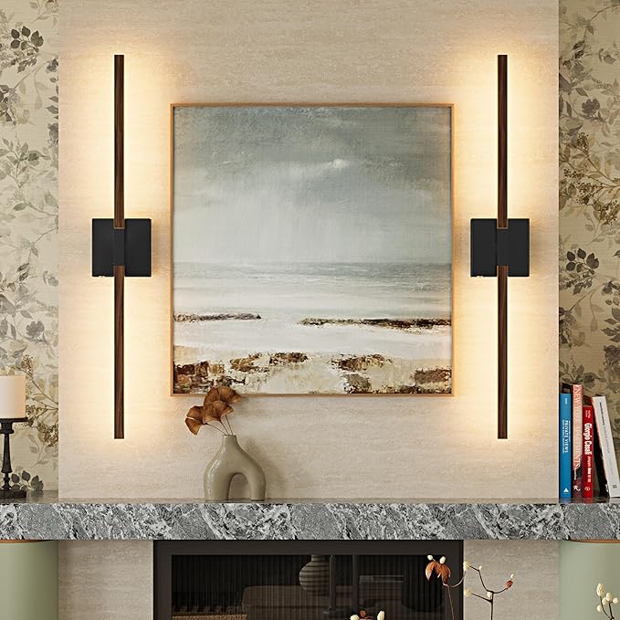 Rayogale 36 Inch Rechargeable Battery Operated Wall Sconce Set Two, 8000mAh